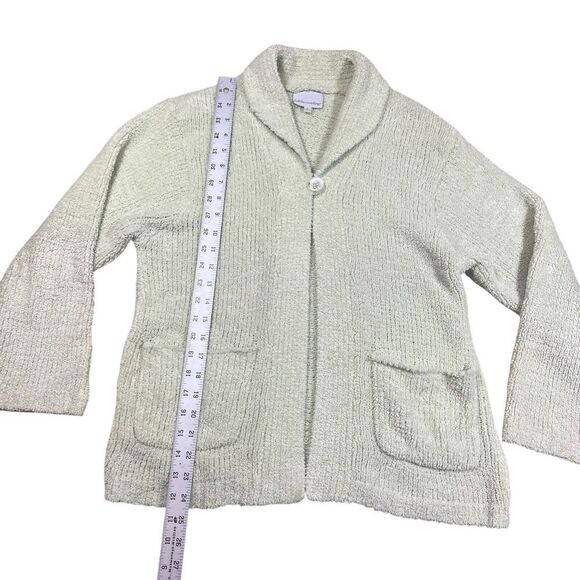 SOFT SURROUNDINGS Light Green Terry Cloth Cardigan Loungewear Robe Size Small - Picture 3 of 6